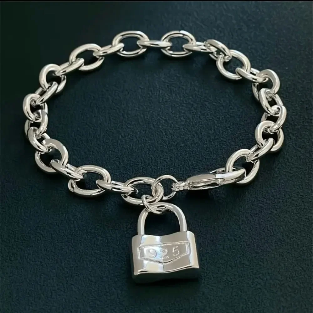 Sterling Silver Lock Bracelet